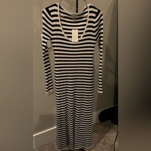 A New Day Black and White Striped Dress